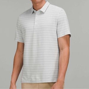 Men’s Lululemon Evolution Short Sleeve Gray Striped Polo Shirt